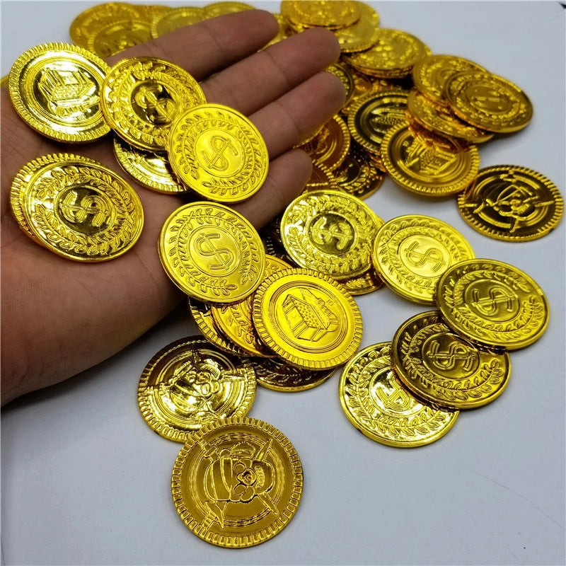 イベント・ハロウィングッズ｜60個入り 海賊コイン シルバー&ゴールドセット