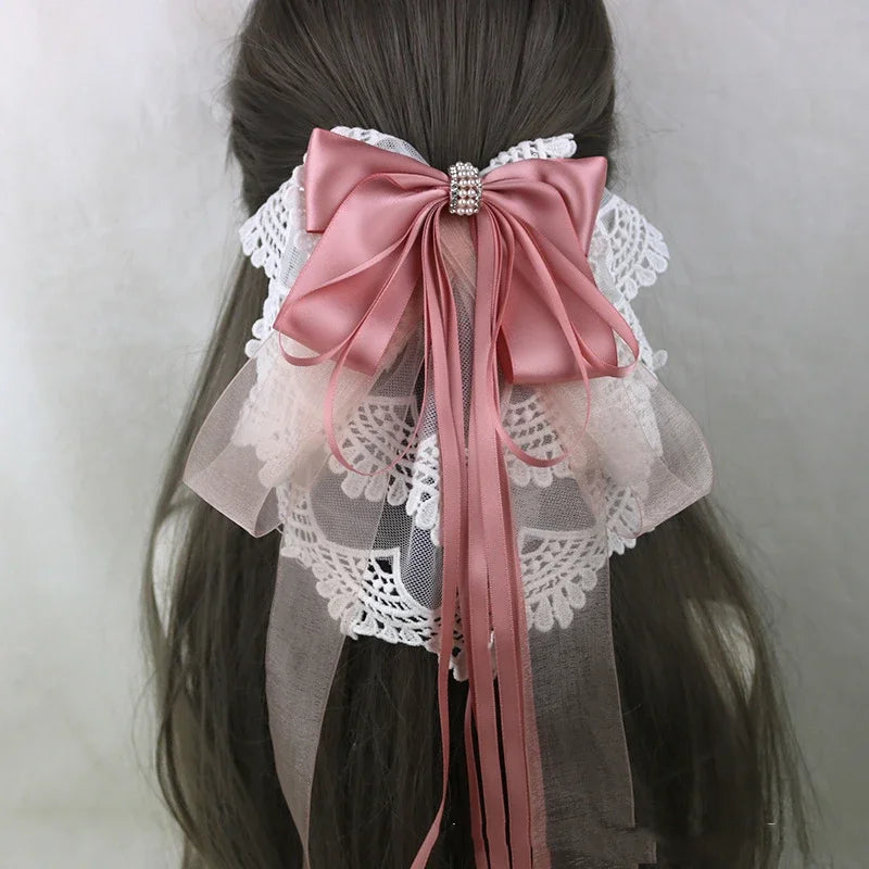 イベント・ハロウィングッズ｜メイド風 特大リボンヘアアクセサリー