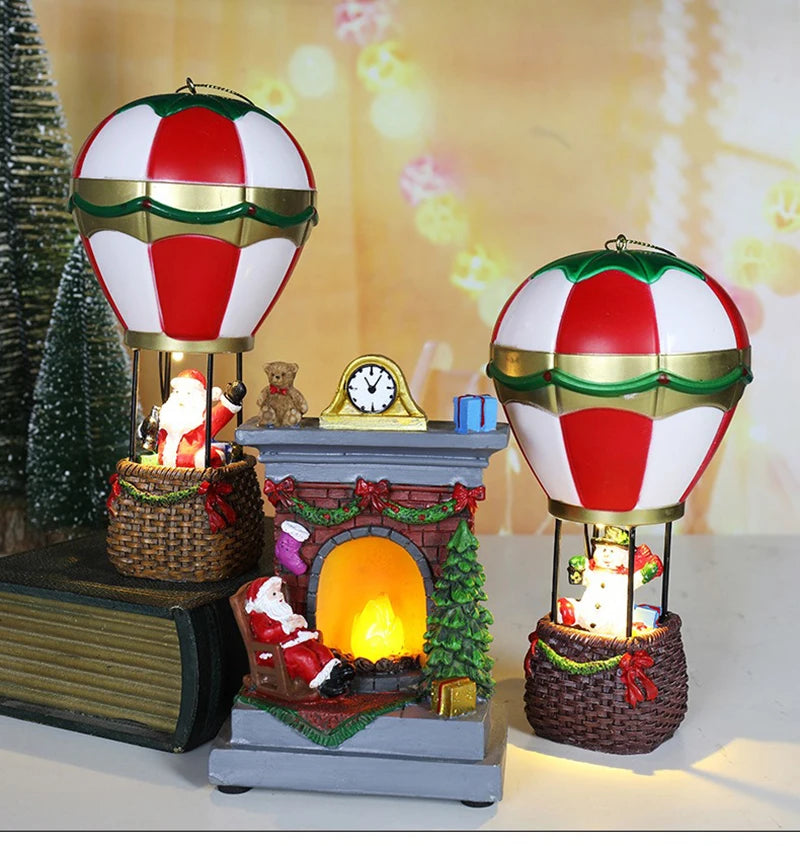 イベント・パーティー装飾｜クリスマスLED光るオーナメント サンタ＆スノーマン