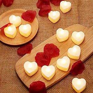 ロマンティックLEDハート型フレームレスキャンドル