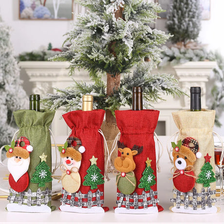 イベント・クリスマス装飾｜ギフト用クリスマス柄ワインボトルカバー