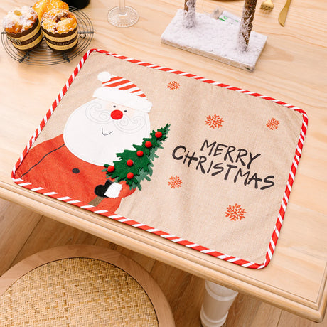 イベント・クリスマス装飾｜刺繍プレースマット 雪だるまモチーフ