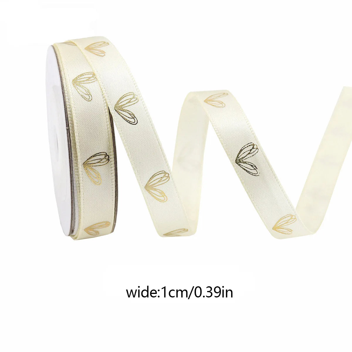 バレンタインデー用ハート柄片面プリントリボン