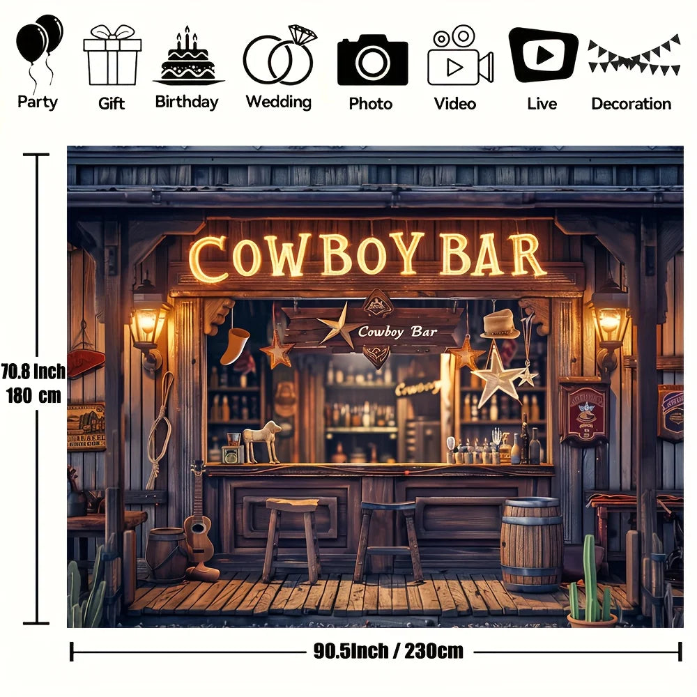イベント・ハロウィングッズ｜レトロなウエスタンバー背景バナーセット