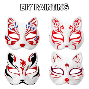 イベント装飾・ハロウィングッズ｜ペイントにぴったり！猫型お面(5-50pcs)