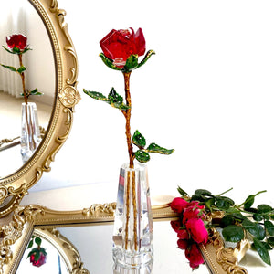 クリスタルローズガラスペーパーウェイトギフト