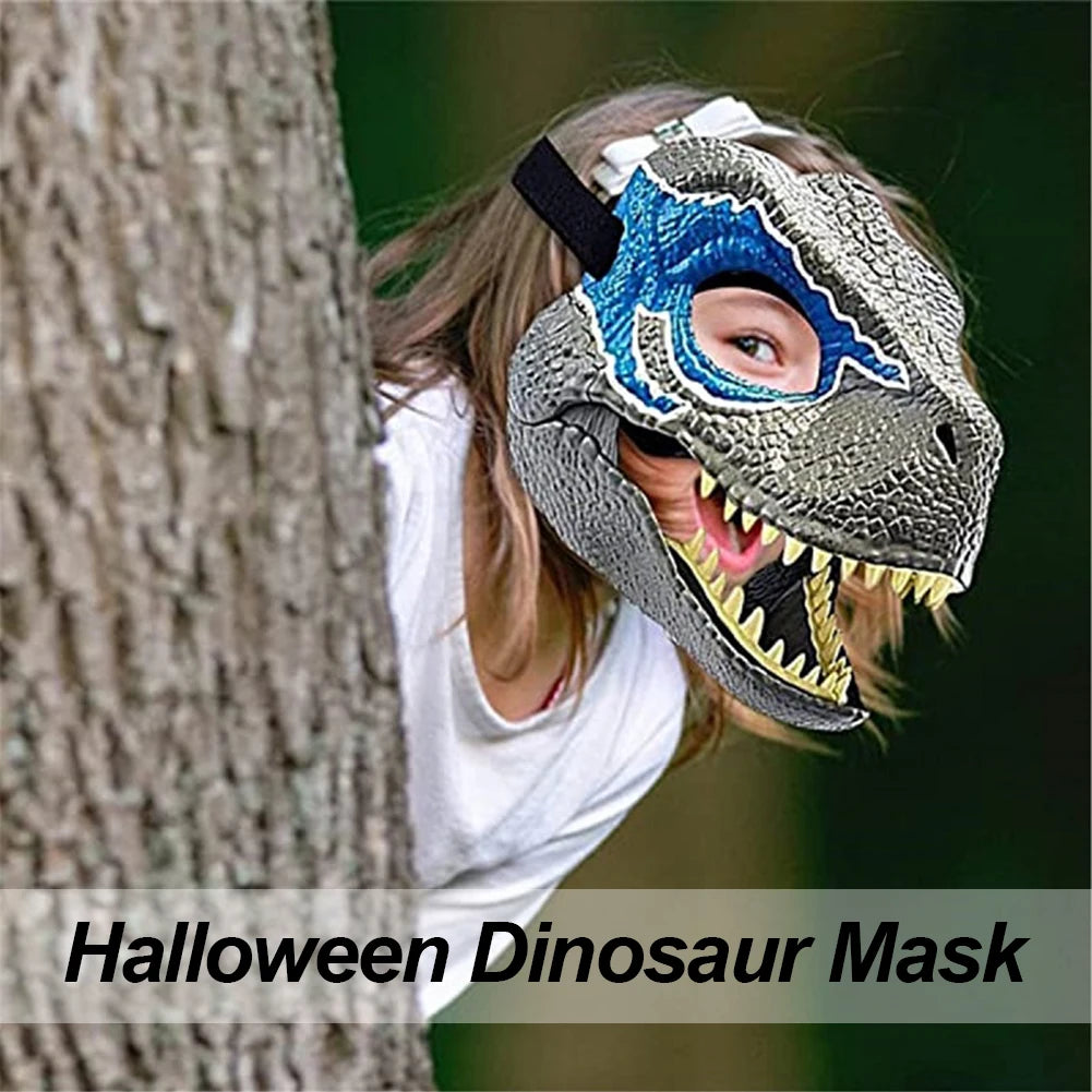 イベント・ハロウィングッズ｜動く顎の恐竜マスク 天然ラテックス製
