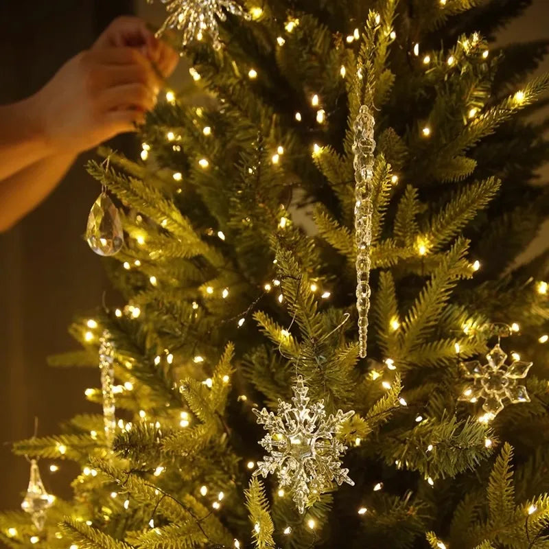 イベント・クリスマス装飾｜クリスタル雪の結晶型オーナメントセット(24個)