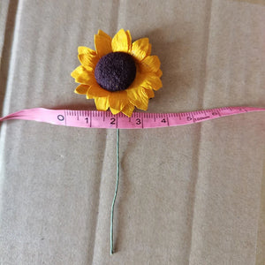 人工ひまわり 紙花 3.5cm／100個セット【エコ素材】DIY・パーティー装飾・ウェディング用