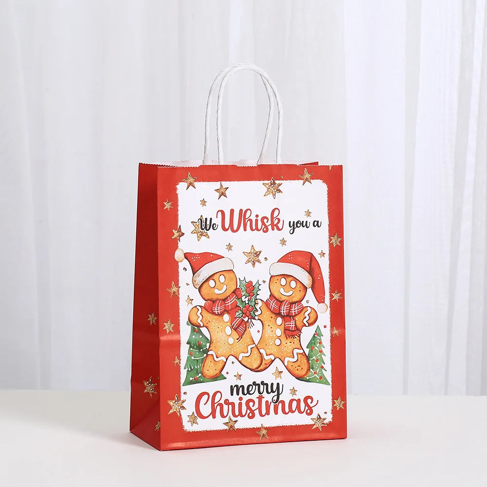 イベント・クリスマス装飾｜紙製クリスマスギフトラッピングバッグ（6個入）
