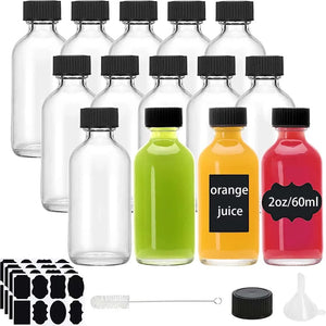 |イベント・ノベルティ用品 | ガラス製 小型透明ボトル 蓋付き | 15ml/30ml/60ml