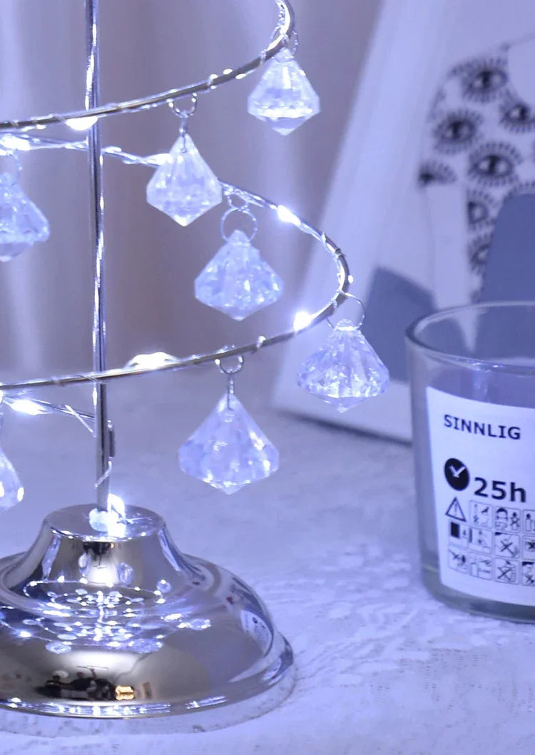 イベント・クリスマス装飾｜LEDクリスタルクリスマスツリーテーブルランプ