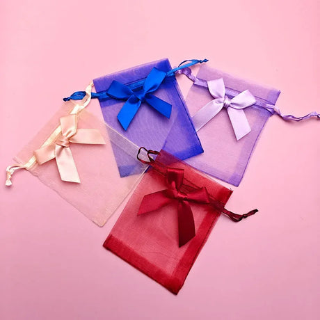 |イベント・ノベルティ用品 |リボン付きオーガンジーきんちゃくバッグセット