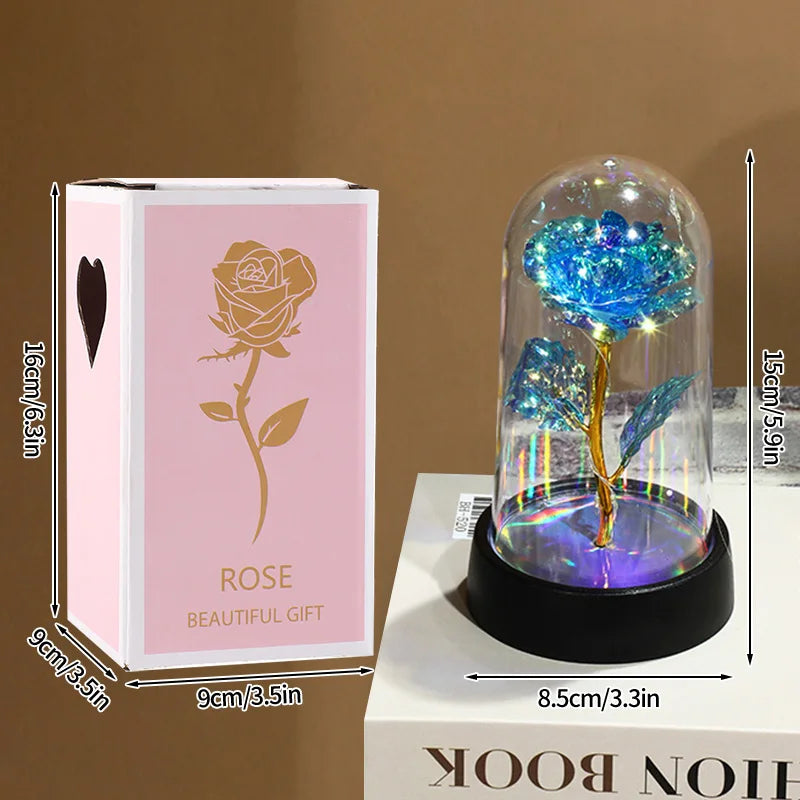 LED光る永遠のバラ ガラスドーム入り
