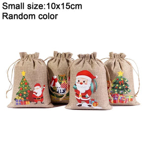 イベント・クリスマス装飾｜ ギフト用 リネン巾着袋バックセット(S/M/L)