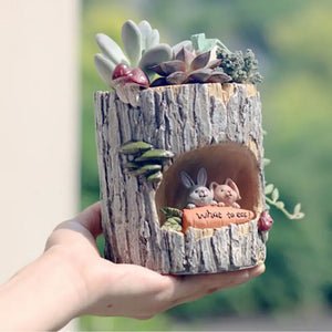 かわいい小動物ファミリーハリネズミクマカエルの置物樹脂植木鉢ホームガーデンデスクトップ植木鉢多肉植物盆栽植物デコ