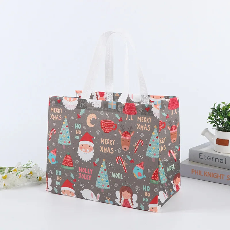 イベント・クリスマス装飾｜不織布トートバッグ型ギフトバックセット(4個/8個)