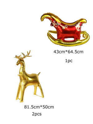 イベント・クリスマス装飾｜ゴールドクリスマスエルクバルーンセット3個