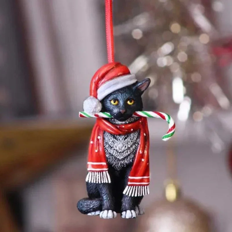イベント・クリスマス装飾｜猫彫刻ペンダント樹脂フィギュア