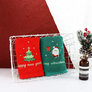 イベント・クリスマスグッズ｜クリスマス刺しゅう入りフェイスタオル(34×74cm)