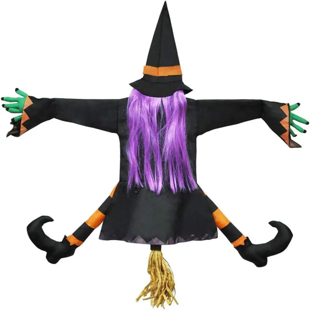 イベント・ハロウィングッズ｜ 魔女が木にぶつかる屋外装飾