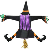 イベント・ハロウィングッズ｜ 魔女が木にぶつかる屋外装飾