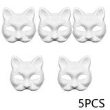 イベント装飾・ハロウィングッズ｜ペイントにぴったり！猫型お面(3/5pcs)