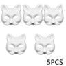 イベント装飾・ハロウィングッズ｜ペイントにぴったり！猫型お面(3/5pcs)