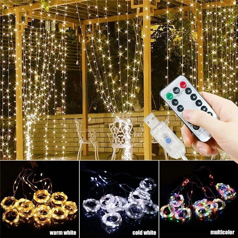 イベント・クリスマス装飾｜LEDカーテンライト USB接続(幅3M/6M)