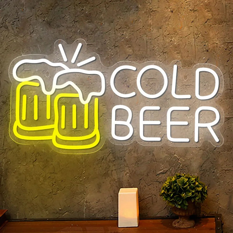 ビール LEDネオンライトサイン USB調光付き