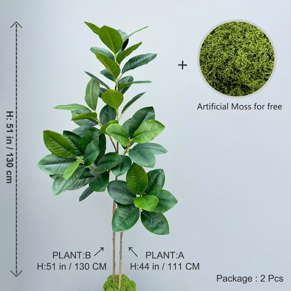 大型人工植物 フィカスツリー 40～145cm｜フェイクフィドルリーフ フィグ グリーンプラント インテリア装飾 オフィス・ウェディング向け