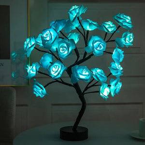 イベント・パーティー装飾｜LEDローズフラワーテーブルラン(高さ33cm）