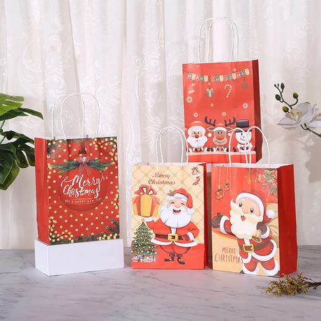 イベント・クリスマス装飾｜クリスマス用ペーパーギフトバッグ セット(4/8/12個入)