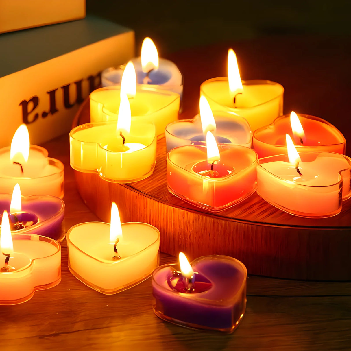 香り付きハート型アロマキャンドル9個セット