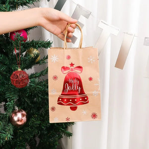 イベント・クリスマス装飾｜クラフト紙クリスマス柄ギフトバッグセット(1枚～10枚入)
