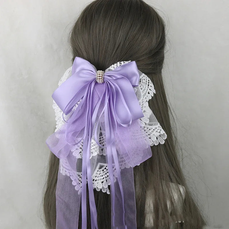 イベント・ハロウィングッズ｜メイド風 特大リボンヘアアクセサリー