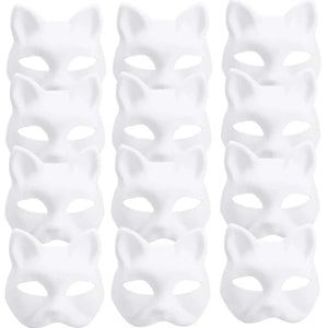イベント装飾・ハロウィングッズ｜ペイントにぴったり！猫型お面(5-50pcs)