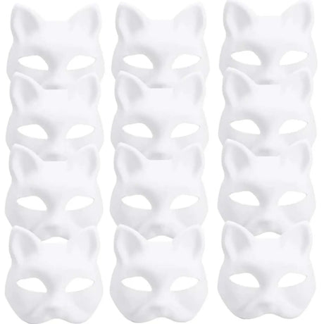 イベント装飾・ハロウィングッズ｜ペイントにぴったり！猫型お面(5-50pcs)