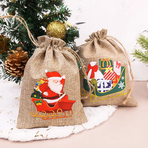 イベント・クリスマス装飾｜ ギフト用 リネン巾着袋バックセット(S/M/L)
