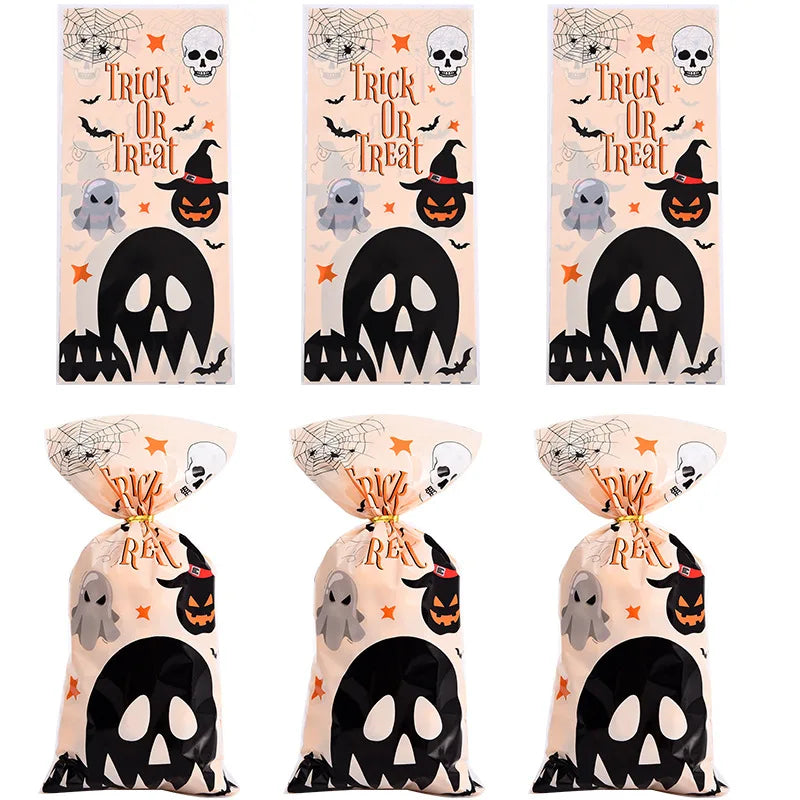 イベント・ハロウィングッズ｜クモの巣柄 セロハンギフトバッグ 50個