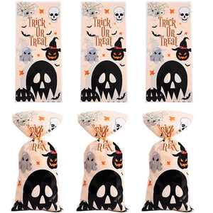 イベント・ハロウィングッズ｜クモの巣柄 セロハンギフトバッグ 50個