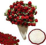 フラワーブーケデザインの軽量ニットブランケット