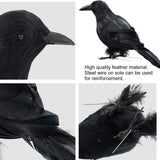 イベント・ハロウィングッズ｜リアルな黒いカラスのオーナメント6個セット