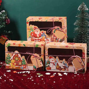 イベント・クリスマス装飾｜クラフト紙製ギフトボックス（3/6個入り）