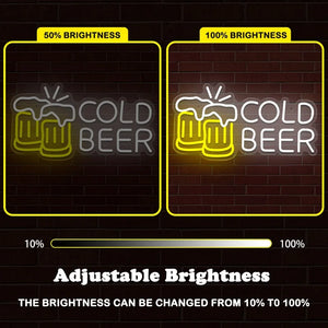 ビール LEDネオンライトサイン USB調光付き