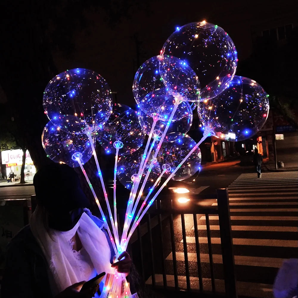 イベント・バルーン装飾 | 多色LED光るクリアバルーン |  5/10/15/20個セット