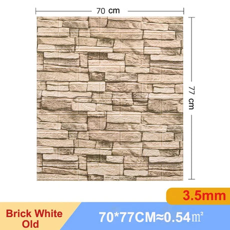 【DIY用】レンガ風ステッカー 70x77cm(5pcs/10pcs）