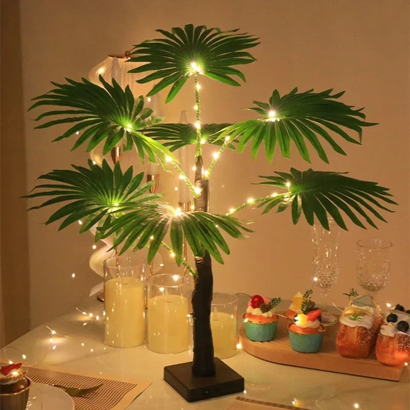イベント装飾・インテリア｜ヤシの木デザインLEDテーブルランプ 55CM