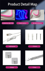 ピンクラブLEDネオンサイン（ネオン看板） USB電源