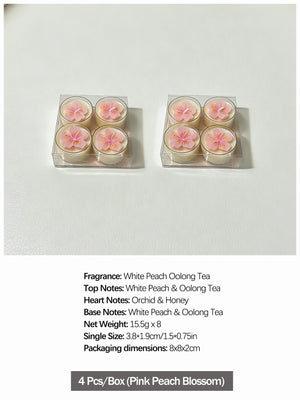 ピンクピーチブロッサム香りのティーライトキャンドル4個セット
